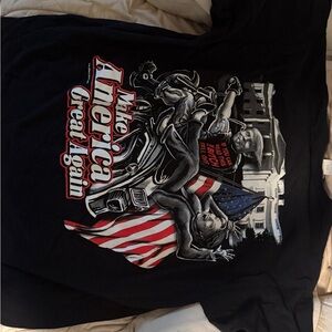 Trump MAGA: Black Graphic T-Shirt with Patriotic Design